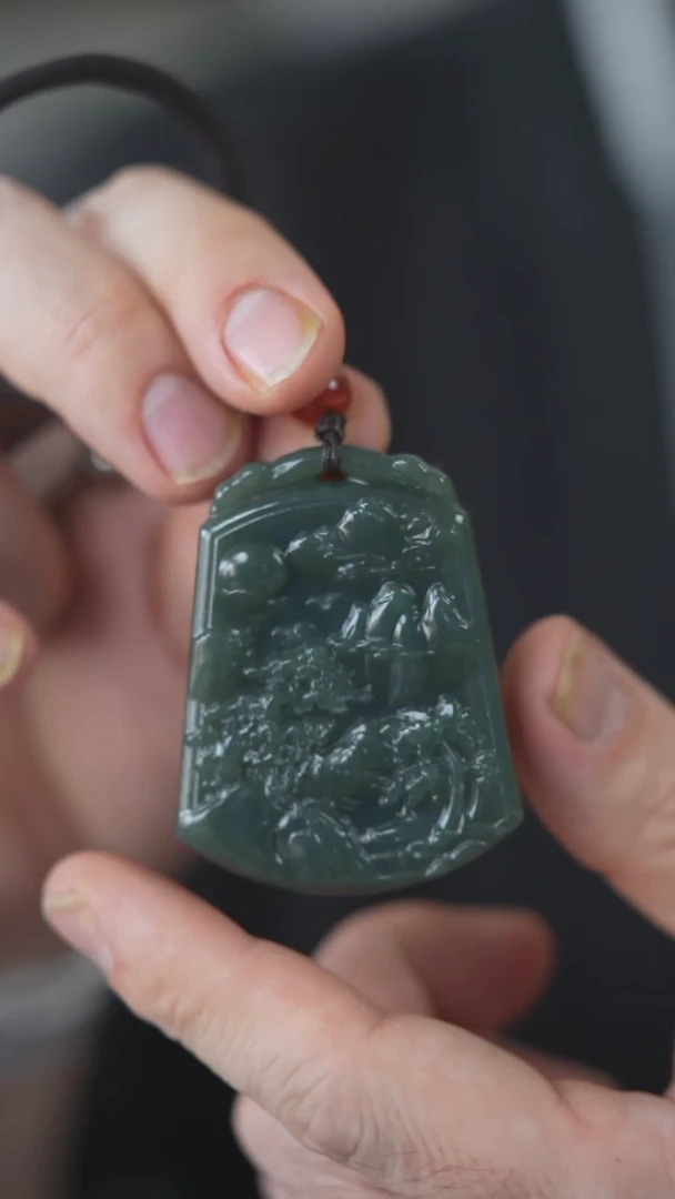 颈饰未镶嵌和田玉山水牌