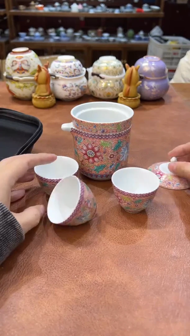 真的很便宜会开片的旅行茶具