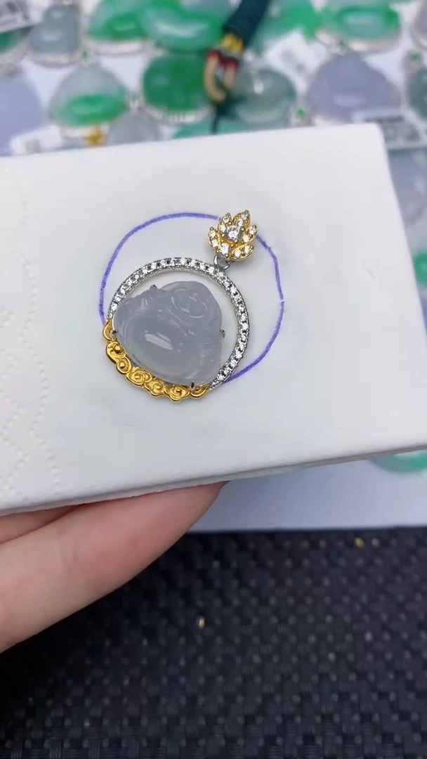 颈饰未镶嵌翡翠天然缅甸翡翠a货百元以上9元证书费自理