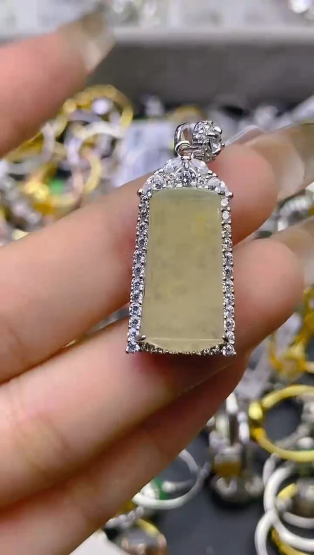 翡翠戒指银S925镶嵌百内无证书