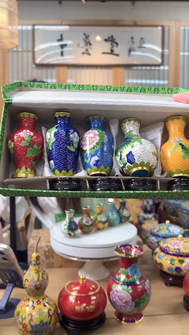 【闪购商品】景泰蓝3寸实地小瓶5只套SDP0002