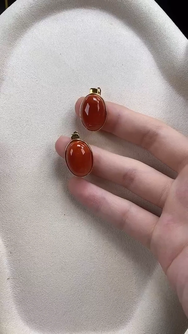 未镶嵌南红玛瑙耳饰耳环
