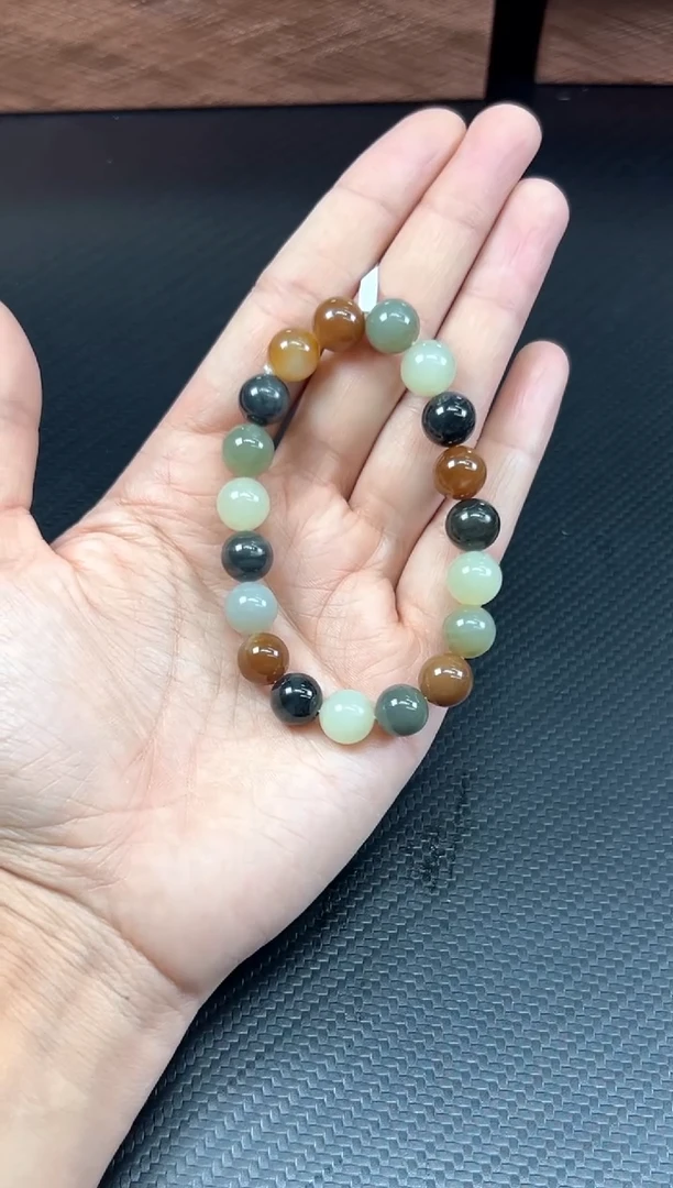 未镶嵌手串和田玉若羌微色差卡10j