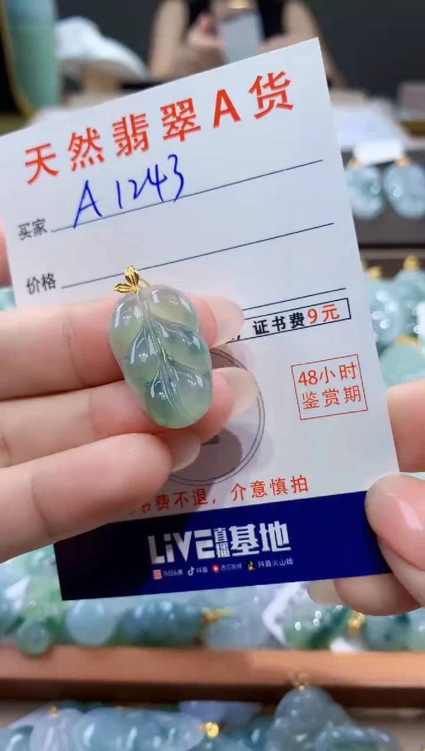 颈饰18K金镶嵌翡翠天然翡翠A货挂件