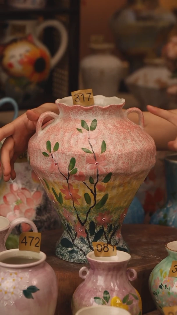 陶瓷317景德镇设计师手作花器摆件侘寂风
