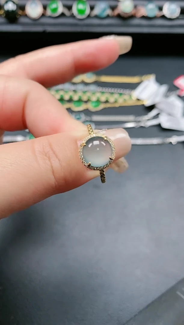 翡翠戒指银S925镶嵌11111