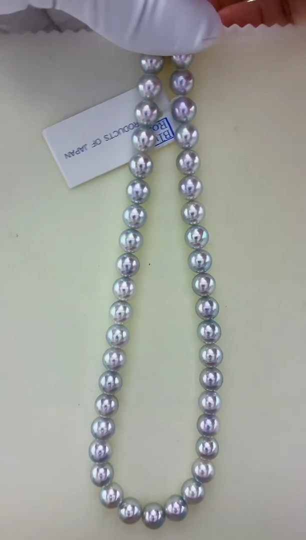 颈饰未镶嵌海水珍珠吃***虎真多麻蓝玫瑰9-10满珠链