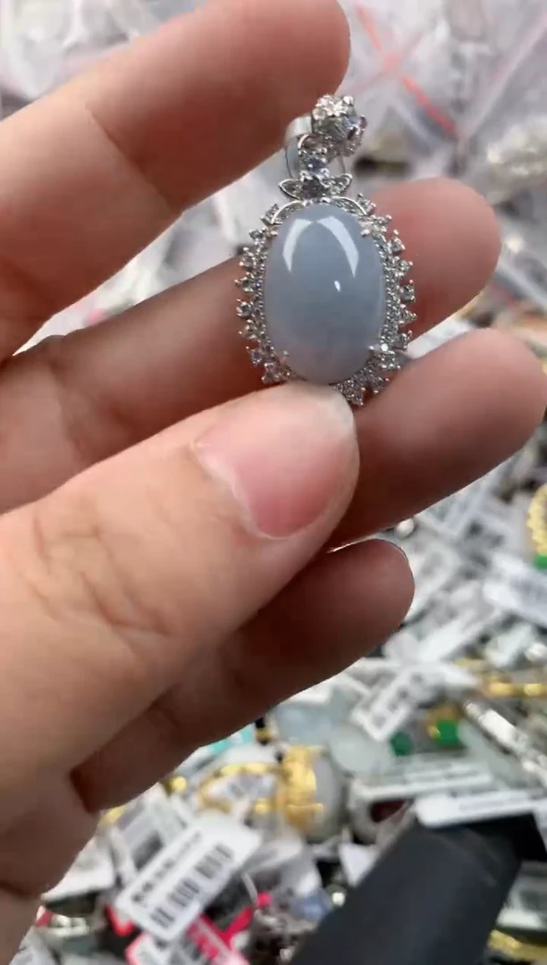 银S925镶嵌戒指翡翠777   8