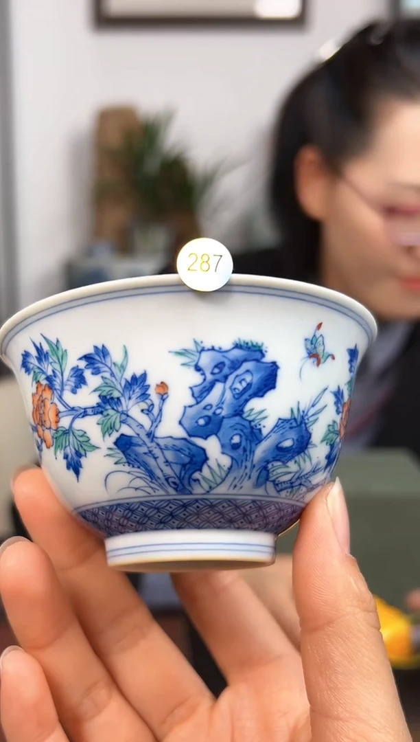 【闪购商品】杯子青花斗彩蝶恋花主人杯287