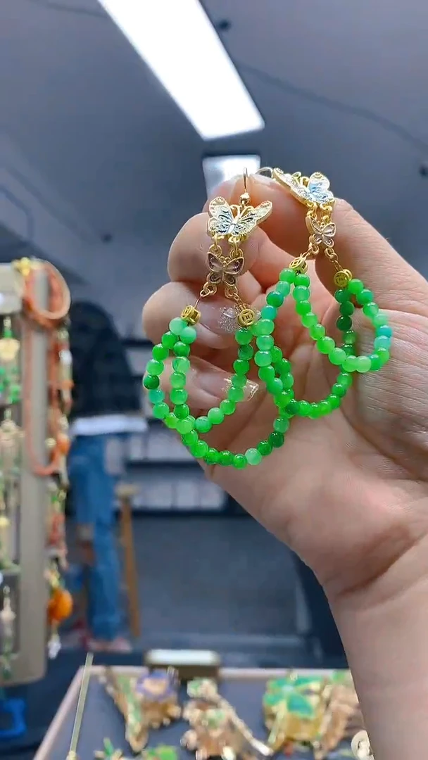 【闪购商品】翡翠耳饰合金173翡翠耳钩