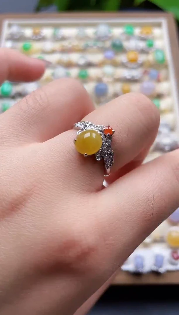 银S925镶嵌戒指翡翠133