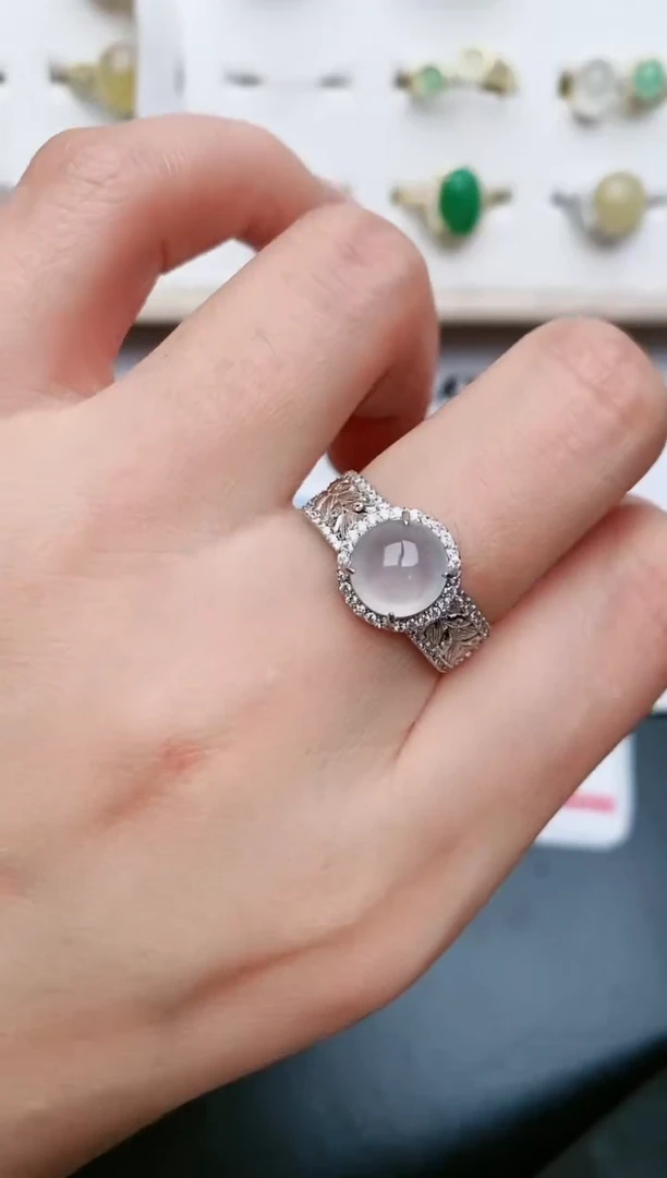 翡翠戒指银S925镶嵌......