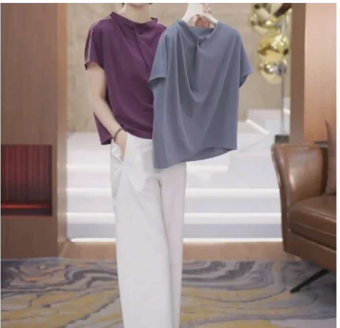 2025夏季新款同款洋气减龄韩版爆款短袖上衣裤子锦o-xos