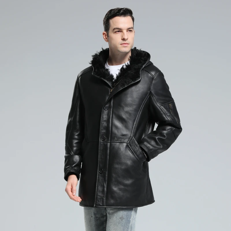 特价托斯卡纳男士外套夹克长款短款外套冬季保暖时尚皮毛一体