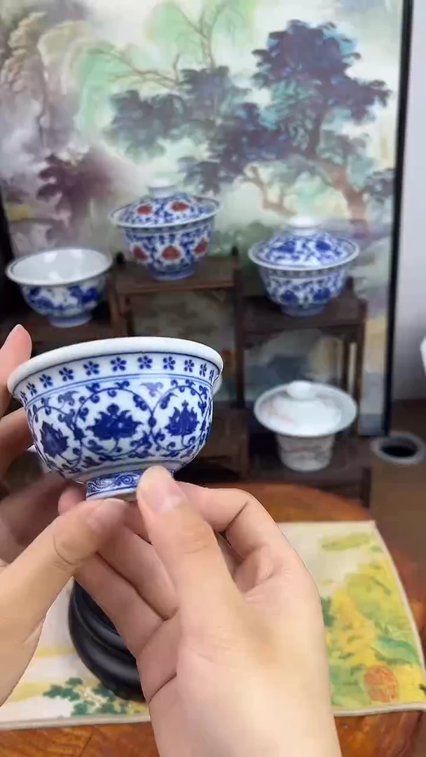 其他青花缠枝莲小压手杯