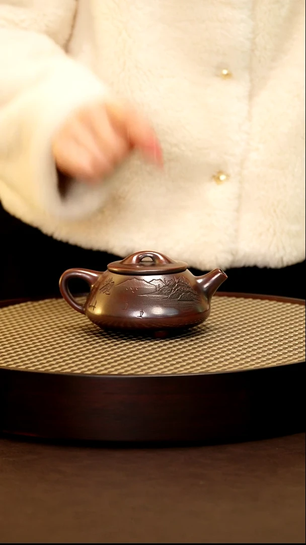 茶壶紫砂紫砂作品13古乌泥258