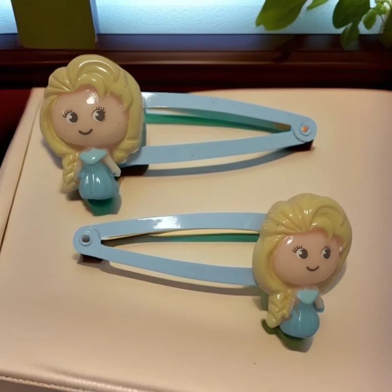 可爱儿童彩绘甜美卡通休闲粉色蓝色公主掰掰夹