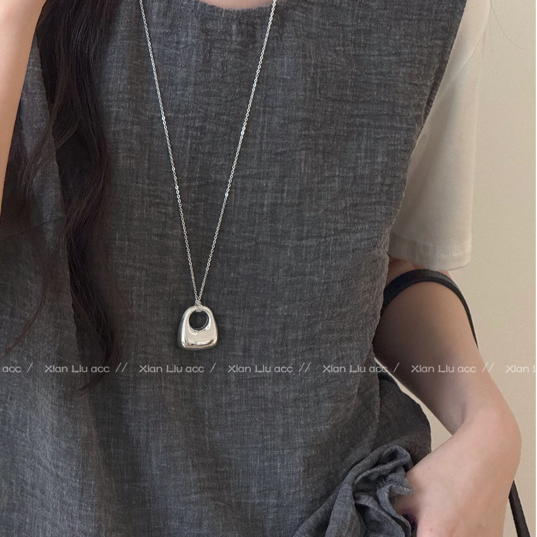 铜合金项链 韩系长款项链女小众高级感锁骨链日常通勤百搭配饰潮