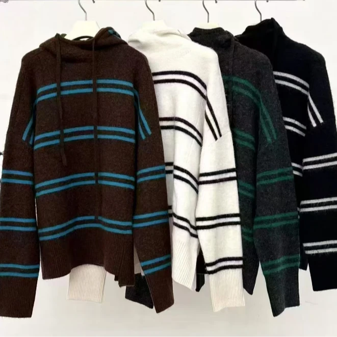 1911-春季连帽毛针织衫女羊毛衫