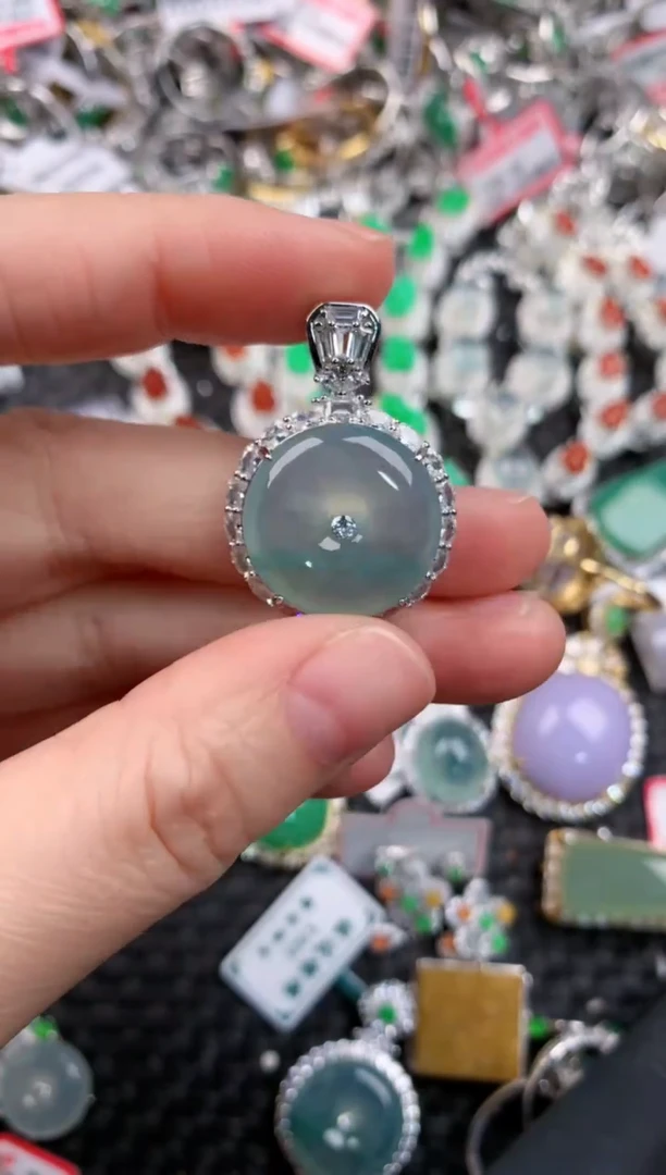 银S925镶嵌戒指翡翠555       2