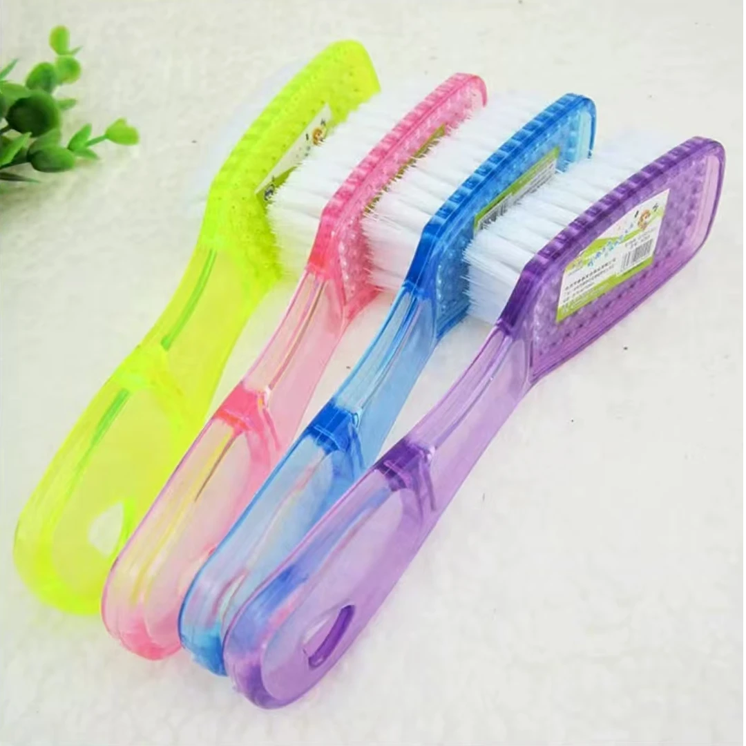 [到手4个]透明洗鞋刷子长柄耐用硬毛不伤衣鞋多功能家务清洁