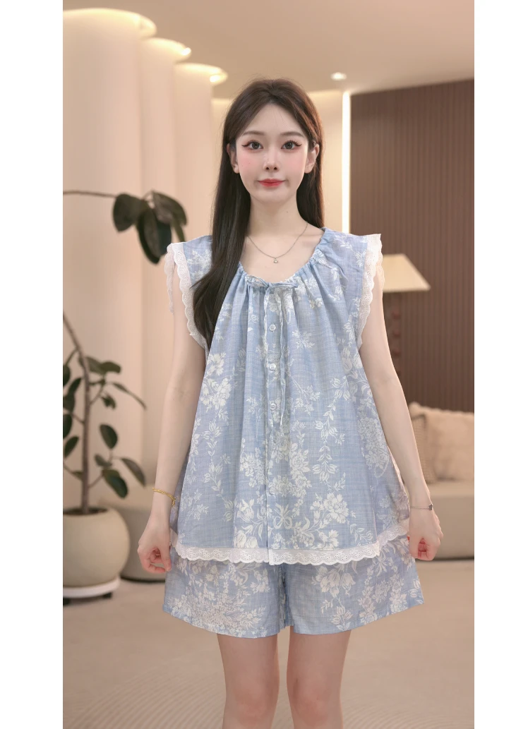 DM【海盐碎雪】高定设计款时尚夏季家居服套装