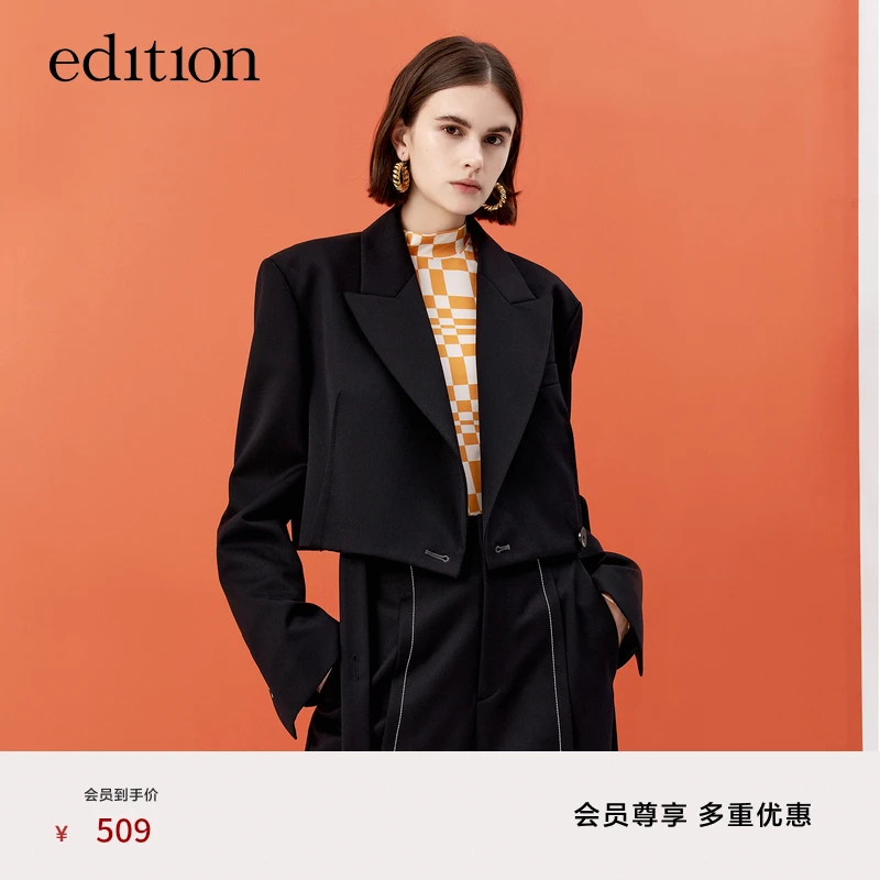 【商场同款】edition短款西装女秋新款腰带女绅士西装#EBB3BLA002