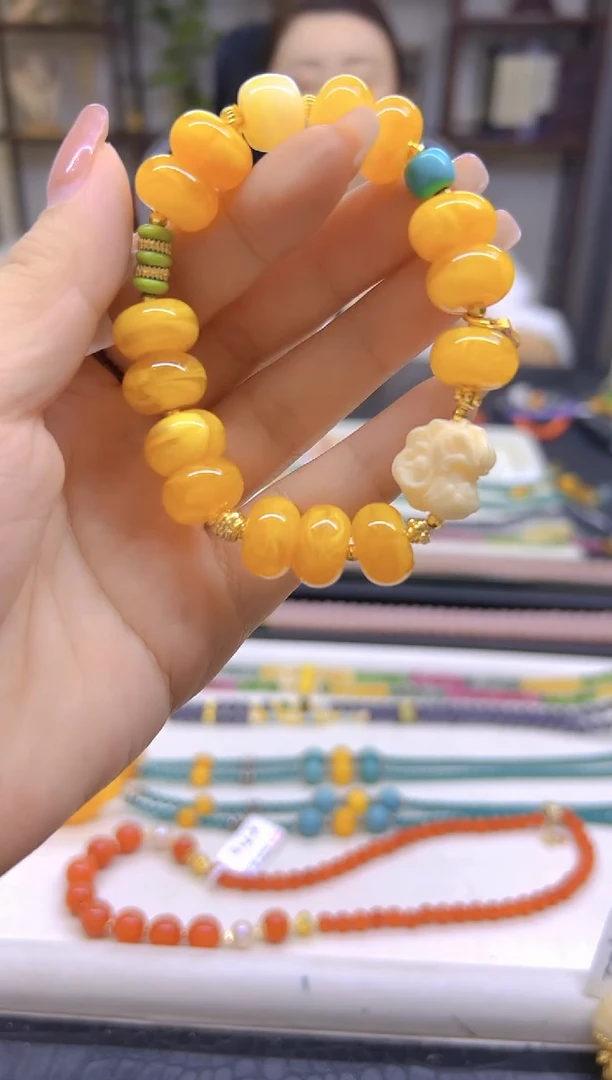 未镶嵌蜜蜡手链DIY款S659