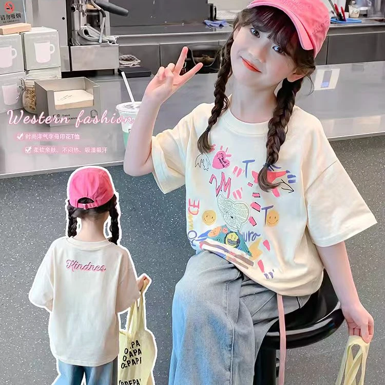 【现货】25新款女童时尚百搭短袖T恤6103