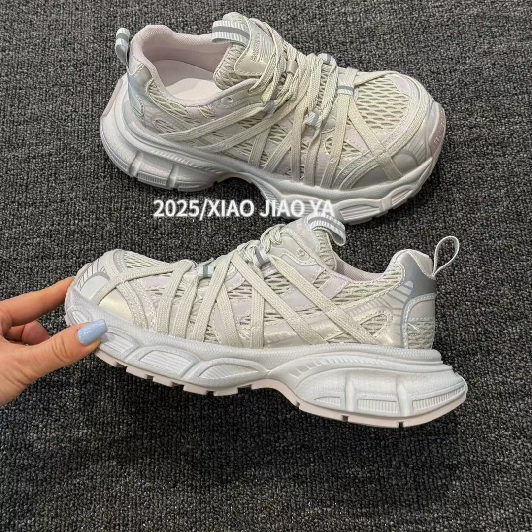 现XIAOJIAOYA【卡皮巴拉老爹鞋】小众绑带设计潮流老爹鞋（跟高5）