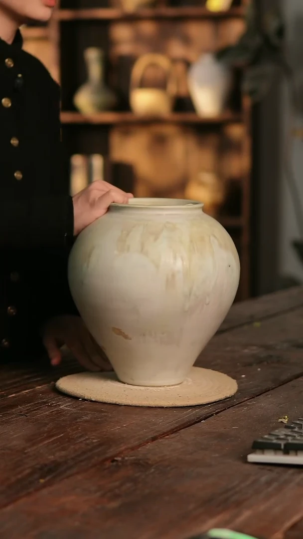 摆件24-330 陶瓷花器高26口径12