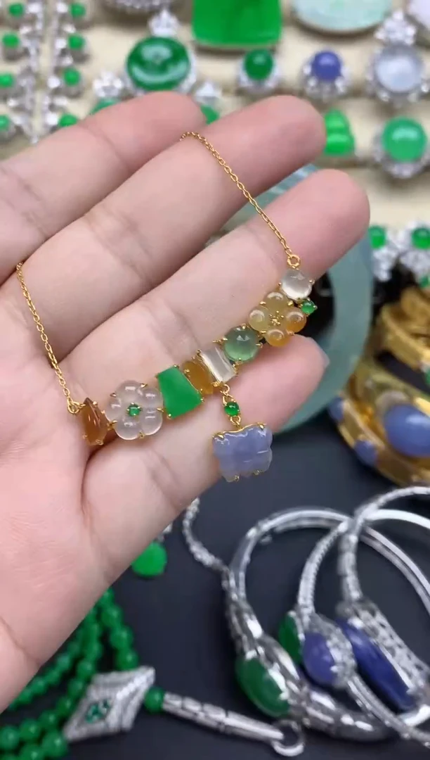 【闪购商品】翡翠颈饰18K金镶嵌421-中国好珍宝