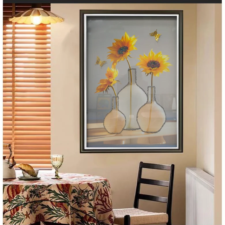 [喜宅家艺]Q297瓶中暖阳入户玄关餐厅装饰走廊过道画卧室床头画