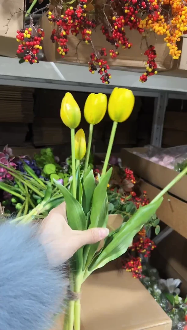 黄色硅胶郁金香1把