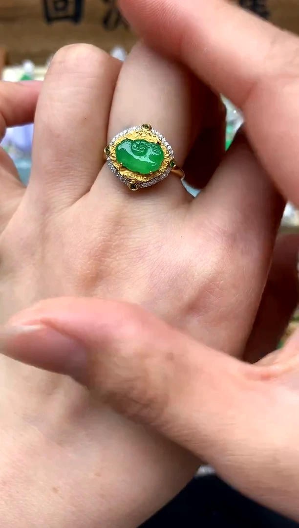 【闪购商品】翡翠戒指18K金镶嵌247-中国好珍宝