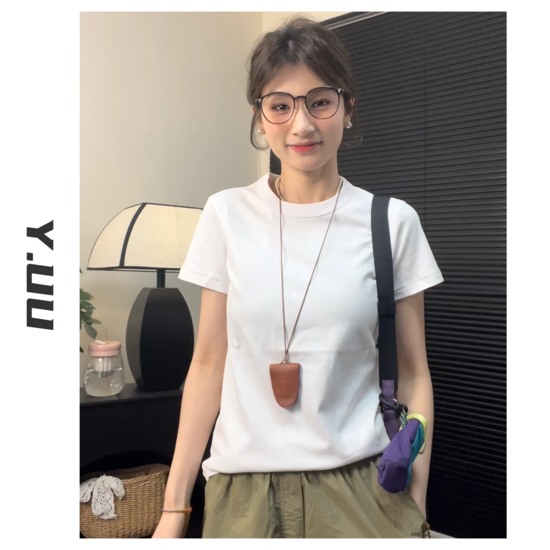 【虞UU】人手两件敲舒服！纯色圆领基础正肩百搭打底T恤短袖