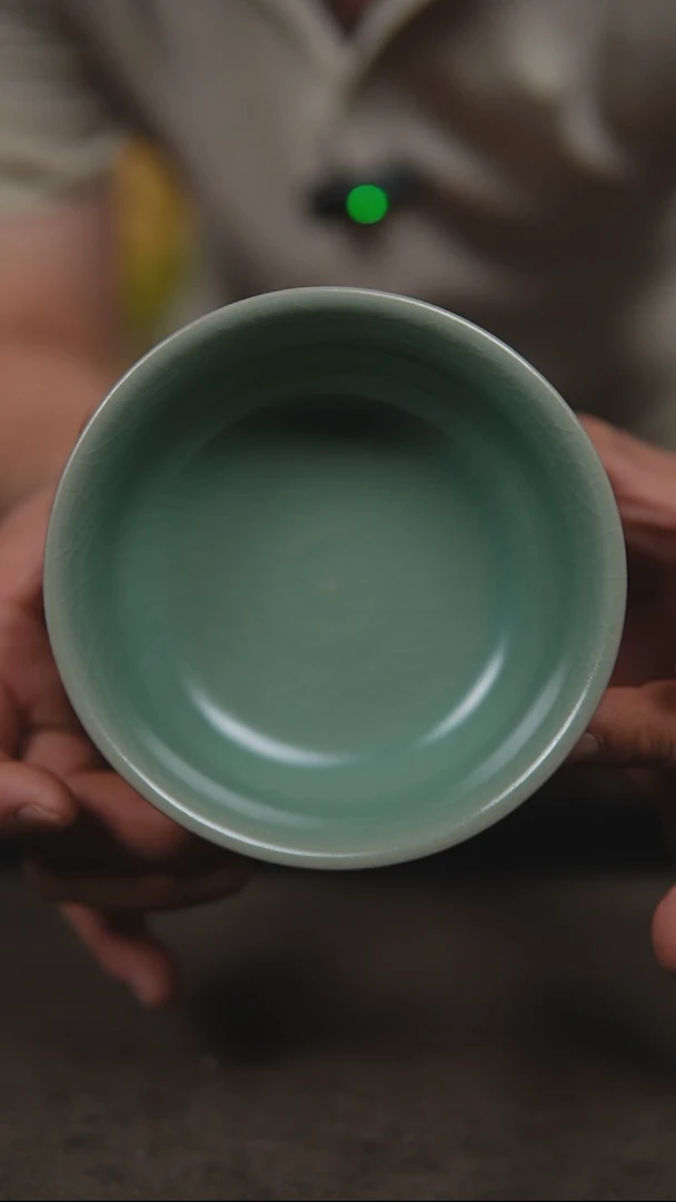 杯仿古翡翠绿纯手故宫碗10口
