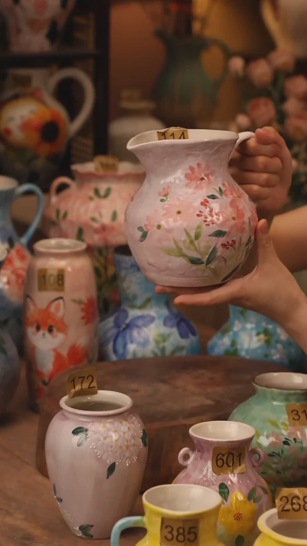 陶瓷114景德镇设计师手作花器摆件侘寂风