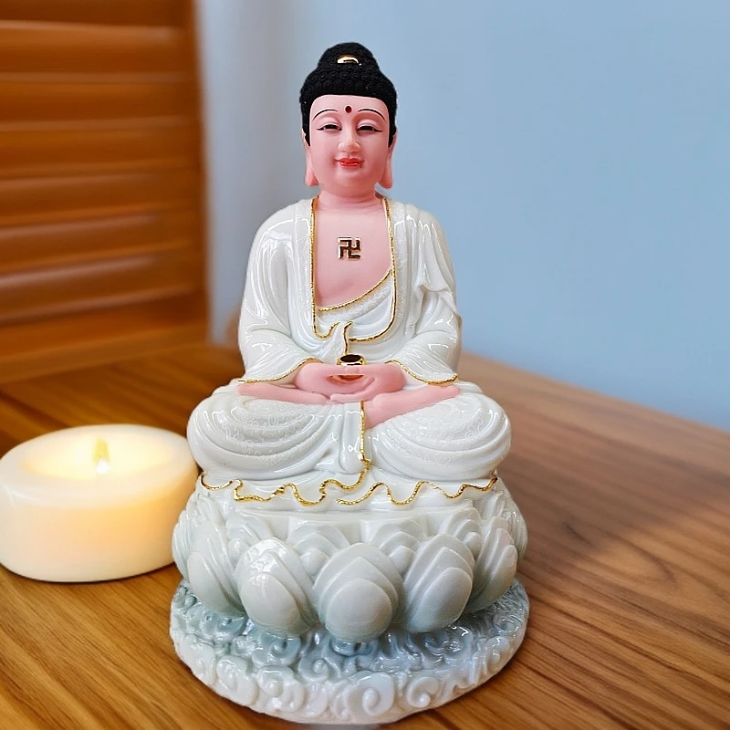 汉白玉陶瓷空心全堂佛四圣观音菩萨释迦牟尼弥勒佛地藏王菩萨家用