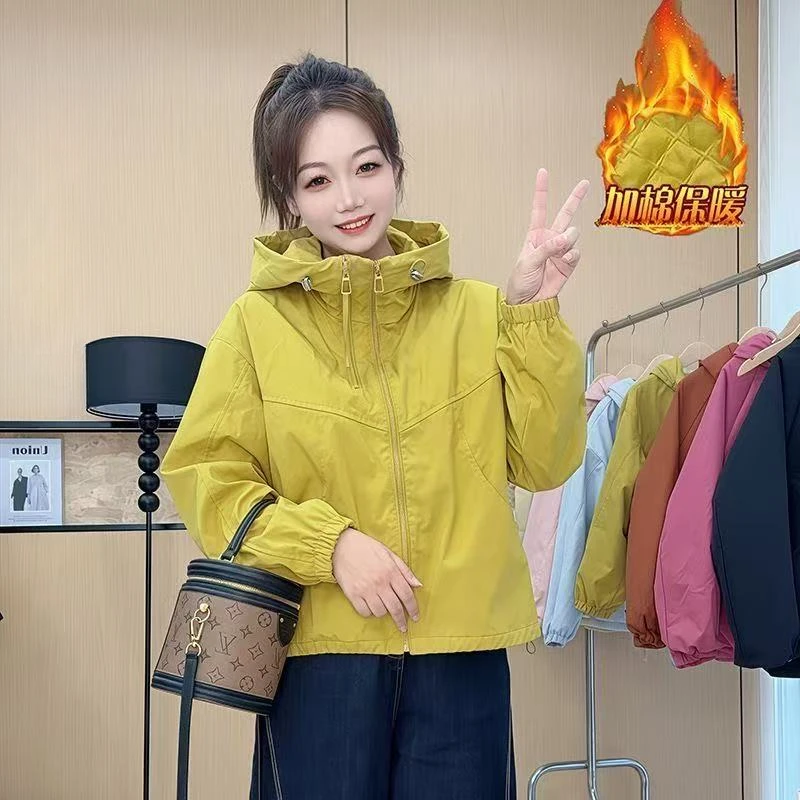 2025新款女装双拉链加二棉户外外套女宽松休闲夹克冲锋衣上衣潮