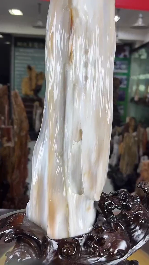 缅甸天然树化玉摆件