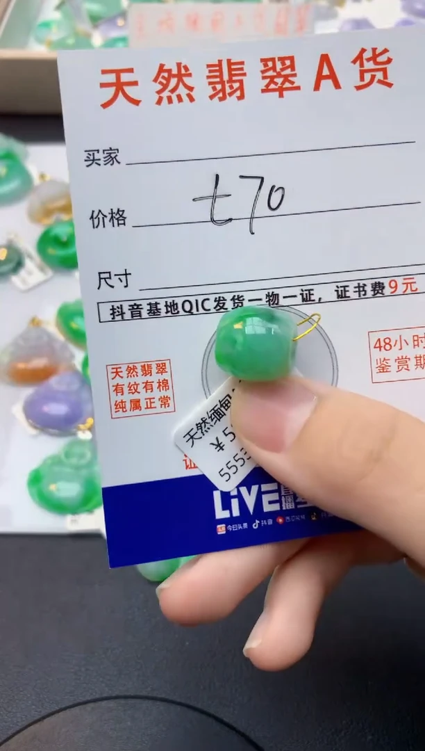 颈饰未镶嵌翡翠天然缅甸A货翡翠百元以上9元证书费自理