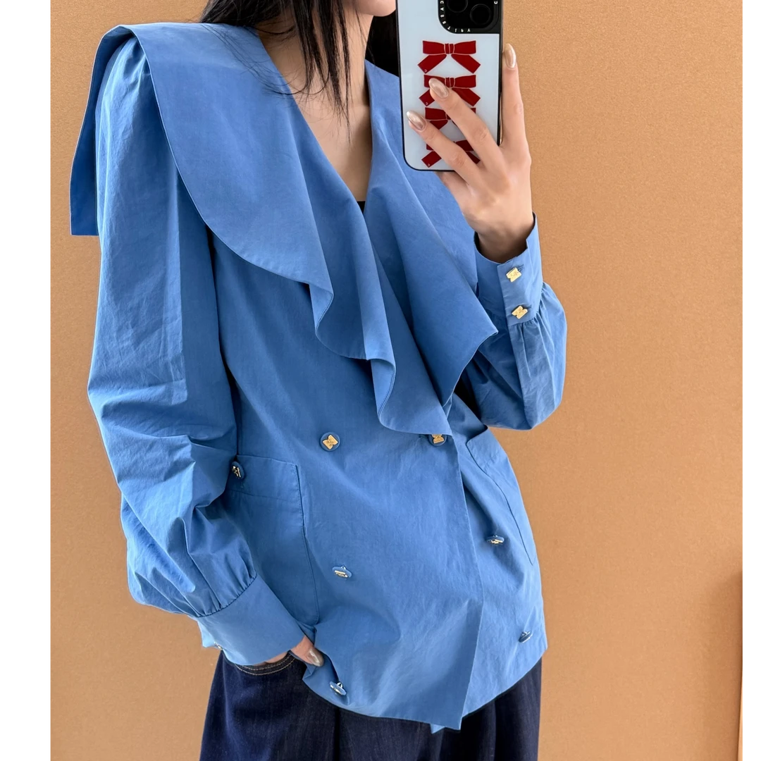 EENK 26春夏 双排扣翻领上衣 5BL01