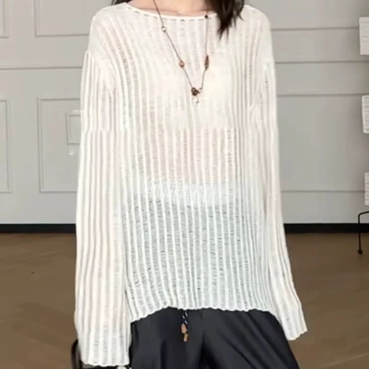 景秀轻奢夏季高货针织衫捡漏宽松慵懒风欧韩版编码扣号