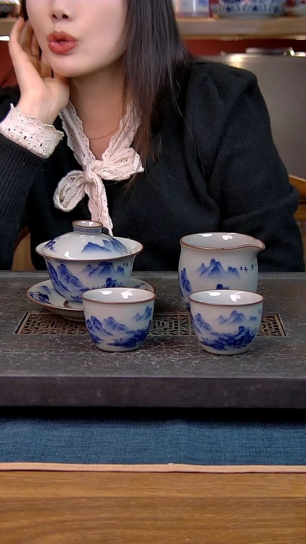 简装家用款4件套 老陶泥开片纹陶瓷茶具