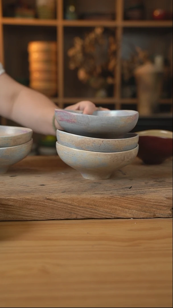 紫色系列的6英寸元宝碗1个