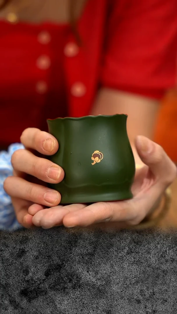紫砂 宜兴紫砂  绿莲座杯
