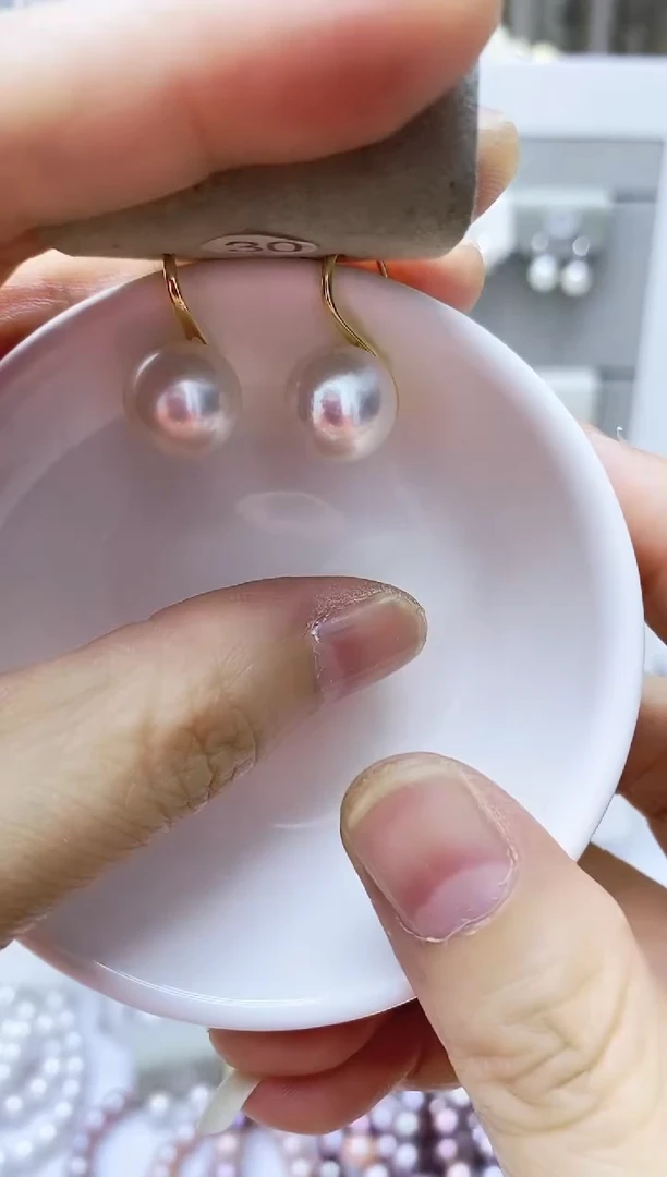 银S925镶嵌淡水珍珠耳饰30