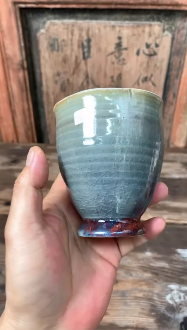 生活陶举**铁浪鬼家釉绘柴烧-微瑕杯子
