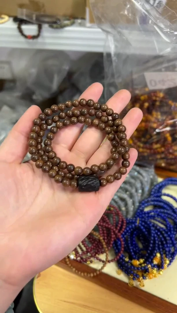 【闪购商品】苏木（金丝檀）手串未镶嵌金丝檀木设计款多圈手链[0309]